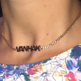 Personalized Curb link necklace. Custom curban link choker. Name necklace. Sterling silver gold plated cuban link/chain link name necklace.