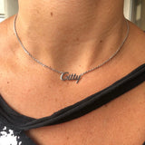 Personalized Name Necklace in Sterling Silver. choose from Scripts, lower case, upper case letters, nameplates!