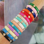 Colorful Enamel Rings and Bands in Sterling Silver gold plated (as pictured) | rainbow enamel ring | Alyssa enamel stack ring