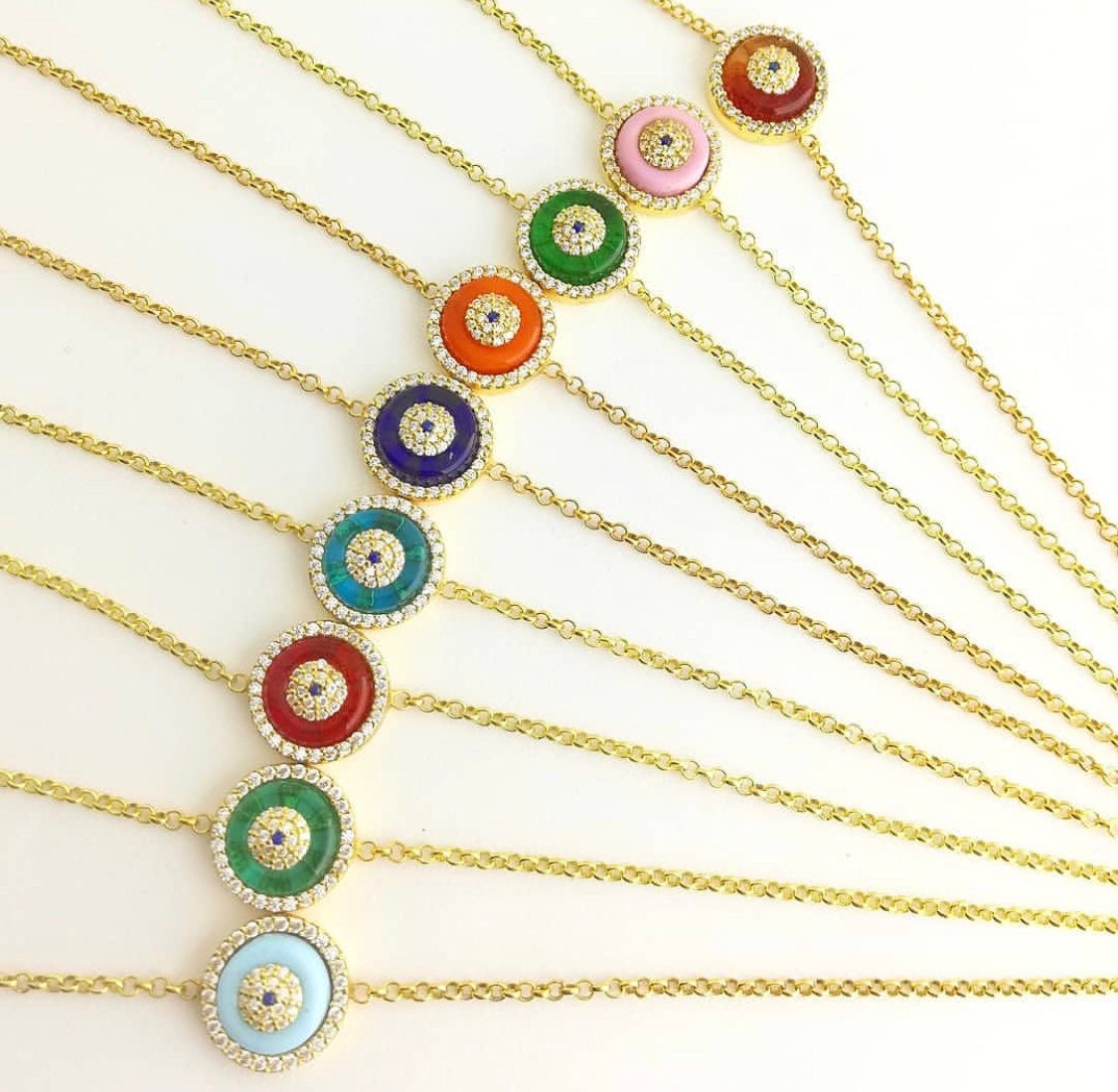 Evil eye bracelets in sterling silver gold, rose gold and silver. Khamsa bracelets. Eye bracelet.