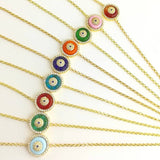 Evil eye bracelets in sterling silver gold, rose gold and silver. Khamsa bracelets. Eye bracelet.