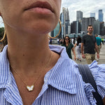 Mother of Pearl Butterly necklace | Sterling silver and gold plated butterfly necklaces in all the colors!