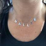Sterling Silver Personalized Custom Dangling Name/Initials Necklace in all 3 golds