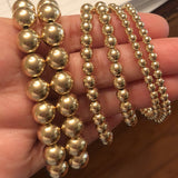 14k Gold filled bead ball bracelets in rose gold and yellow gold. Make the perfect stack! Wont tarnish! Gold filled Ball bracelets.