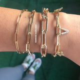 As seen on New York Live on NBC** 18K Gold filled paper clip bracelets in color gold