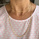 14k Gold filled paper clip chain chains necklace/choker. Long link chain necklace. Long link choker. Paper clip necklace. Paper clip choker