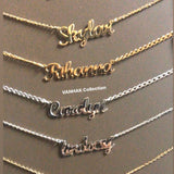 Personalized Script Name Necklace in Sterling Silver and 14K Gold Plated | custom necklace | 14K Gold Plated Carrie Style Nameplate