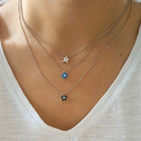 Enamel diamond star necklaces in sterling silver gold plated. Great gift.