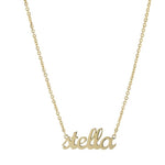 Personalized Script Name Necklace in Sterling Silver and 14K Gold Plated | custom necklace | 14K Gold Plated Carrie Style Nameplate