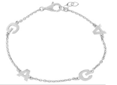 Sterling Silver and Custom/Personalized bracelet in silver or gold