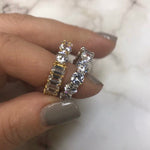 Half band eternity band/ ring. Baguette/round band eternity ring. Sterling silver and rhodium/gold plated sizes 5-9