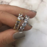 Half band eternity band/ ring. Baguette/round band eternity ring. Sterling silver and rhodium/gold plated sizes 5-9