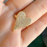 Gold filled heart ring and heart necklace. Color gold. Ring available in Sizes 5-9.