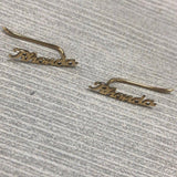 14K gold plated Personalized customized ear crawlers climbers. Sterling silver and gold plated. Don’t tarnish. Name earrings. Name climbers.