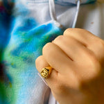 Sterling silver signet pinky ring in gold, rose gold or silver