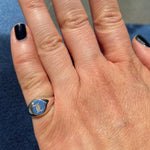 Sterling silver signet pinky ring in gold, rose gold or silver