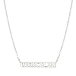 Couples bar necklace. Name (heart) name. Sterling silver and 14k gold plated. Initial nameplate. Personalized nameplate.
