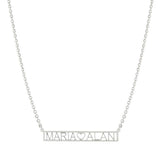 Couples bar necklace. Name (heart) name. Sterling silver and 14k gold plated. Initial nameplate. Personalized nameplate.