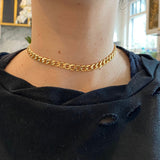 18K gold filled Curb Cuban link choker. Gold or silver color. Any length. Cuban link.