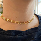 18K gold filled Curb Cuban link choker. Gold or silver color. Any length. Cuban link.