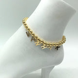 18K gold filled personalized custom anklet. Initial anklet. Personalized anklet.