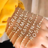 Sterling Silver and gold plated Custom/Personalized bracelet in silver, rose gold or gold