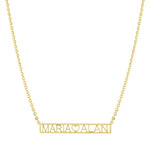 Couples bar necklace. Name (heart) name. Sterling silver and 14k gold plated. Initial nameplate. Personalized nameplate.