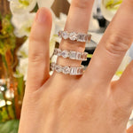 Half band eternity band/ ring. Baguette/round band eternity ring. Sterling silver and rhodium/gold plated sizes 5-9