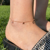 Sterling silver and gold plated dainty personalized anklet. Custom anklet.