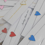 Sterling silver and gold plated heart enamel bracelet. Enamel heart bracelet.