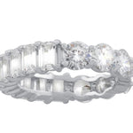 Half band eternity band/ ring. Half baguette/ half round eternity ring. Sterling silver and rhodium/gold plated sizes 5-9