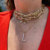 18K gold filled Cuban link figaro choker in gold. Any length.