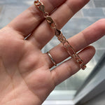 Figaro chain link bracelet in rose gold, gold and silver. Sterling silver and gold plated.