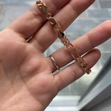 Figaro chain link bracelet in rose gold, gold and silver. Sterling silver and gold plated.