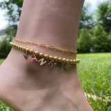 18K gold filled personalized custom anklet. Initial anklet. Personalized anklet.