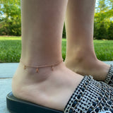 Sterling silver and gold plated dainty personalized anklet. Custom anklet.