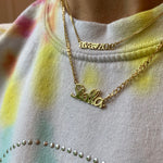 Custom name necklace with two names | Personalized necklace with 2 names | Sterling Silver 14K Gold Plated nameplate