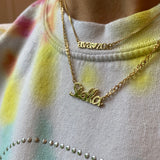 Custom name necklace with two names | Personalized necklace with 2 names | Sterling Silver 14K Gold Plated nameplate