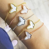 Mother of Pearl Butterly bracelet | Sterling silver and gold plated butterfly bracelet in gold, rose gold and silver colors!