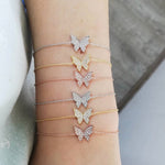Pave Stones CZ Butterly bracelet | Sterling silver and gold plated butterfly bracelet in gold, rose gold and silver colors!