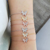 Pave Stones CZ Butterly bracelet | Sterling silver and gold plated butterfly bracelet in gold, rose gold and silver colors!