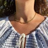 18K gold filled Curb Cuban link choker. Gold or silver color. Any length. Cuban link.