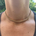 18K Gold-filled 3mm or 5mm gold ball choker/necklace. Gold-filled gold ball necklace. Gold-filled gold ball choker.