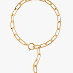18K gold-filled large link initial lariat l gold-filled mega link initial chain necklaces l Mega link chain necklace with your initial