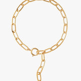 18K gold-filled large link initial lariat l gold-filled mega link initial chain necklaces l Mega link chain necklace with your initial