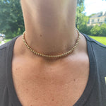18K Gold-filled 3mm or 5mm gold ball choker/necklace. Gold-filled gold ball necklace. Gold-filled gold ball choker.