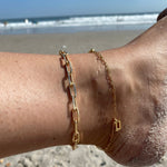 Gothic Initial anklet | goth Letter anklet | old English Personalized anklet | Sterling silver name or initials anklet gold silver
