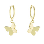 Gold butterfly earrings. Sterling silver 14K gold plated butterfly drop earrings. Butterfly earrings studs or dangling butterfly huggies.