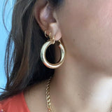 1” hollow chunky hoop earrings/ hoops. 18K gold filled. Won’t tarnish. Gold filled hoops. Gold filled earrings.