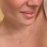 Sideways initial / letter necklace. 1 2 3 4 5 initials | Sterling Silver 14K Gold Plated | asymmetrical Personalized initial necklace